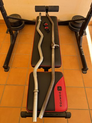 Rack musculación, banco, pesas, barras y más