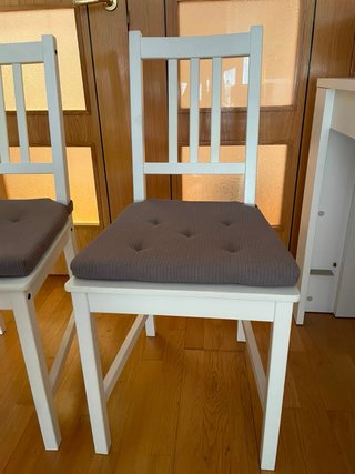 Pack 2 Sillas Blancas Ikea con Cojines