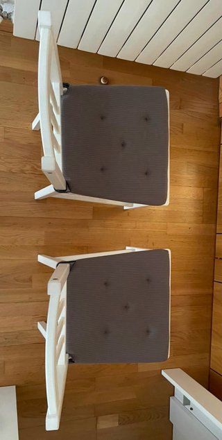 Pack 2 Sillas Blancas Ikea con Cojines