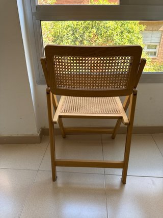 Silla Plegable Zara Home Madera y Ratán