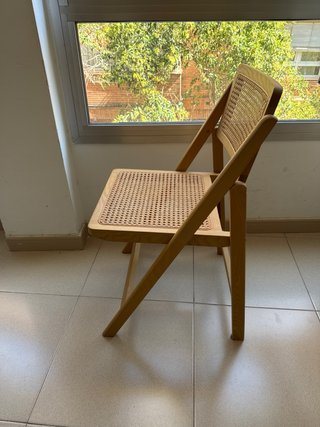 Silla Plegable Zara Home Madera y Ratán