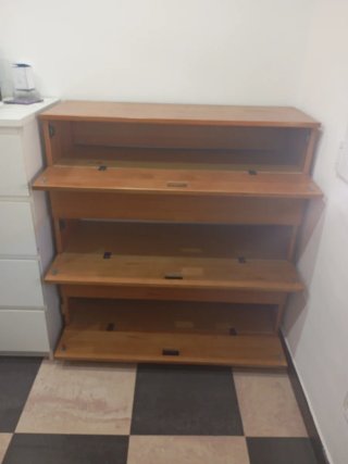 Zapatero de madera con 5 baldas