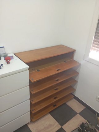 Zapatero de madera con 5 baldas