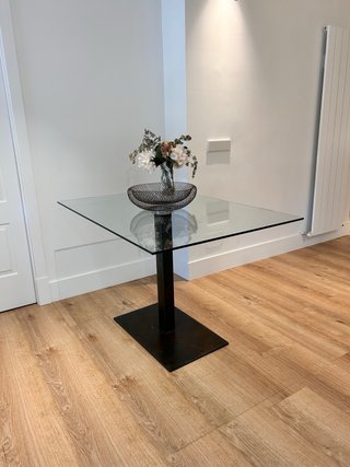 Mesa cristal ONDARRETA metal forja.