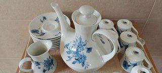Juego de café Porcelanas Bidasoa azul y blanco