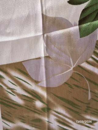Foulard grande motivo floreale marrone e verde