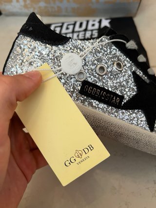 Golden Goose Superstar Glitter Argento N.39