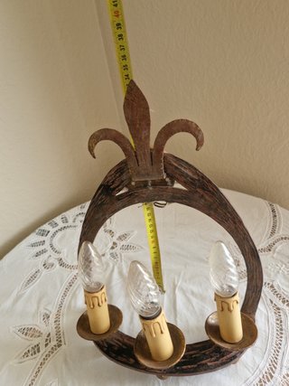 Aplique de pared vintage de 3 luces ،  flor de lis