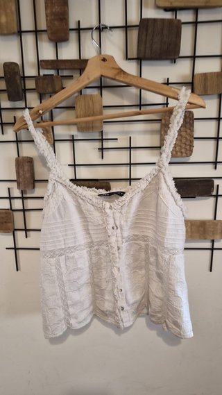 Top Zara blanco tirantes