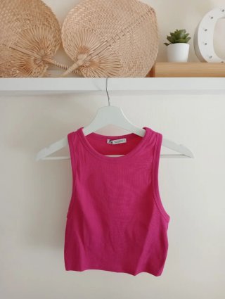 Top Zara Mujer Rosa Talla M