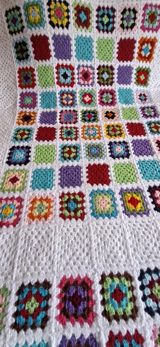 Manta Crochet Hecha a Mano