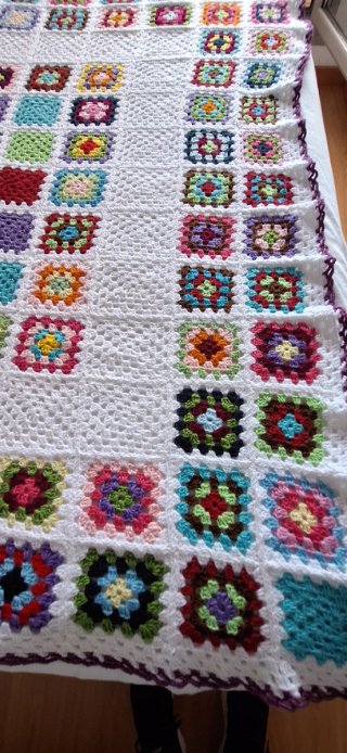 Manta Crochet Hecha a Mano