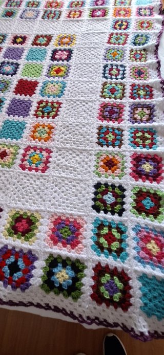 Manta Crochet Hecha a Mano