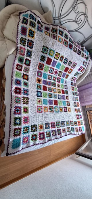 Manta Crochet Hecha a Mano