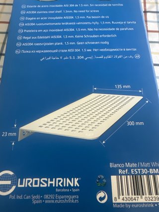 Repisa de baño metálica blanca
