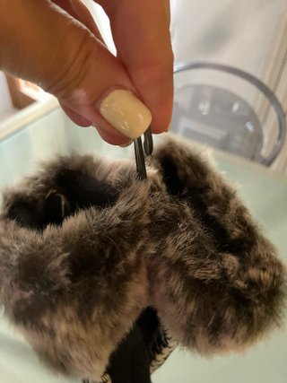Guanti con fantasia pied-de-poule e pelliccia