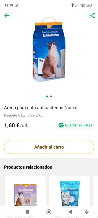 Lote 5 sacos arena gato antibacterias Nuske