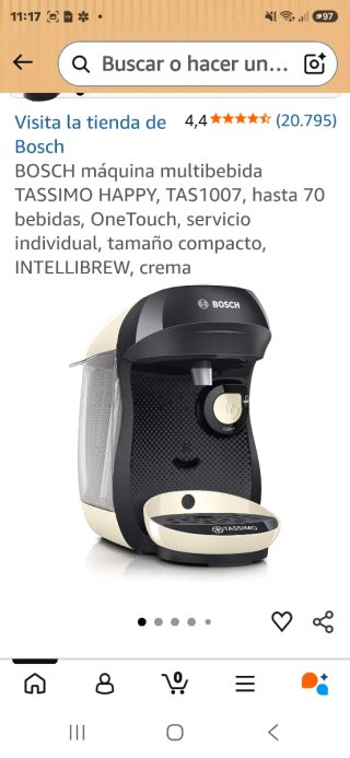 Cafetera Bosch Tassimo Happy Crema