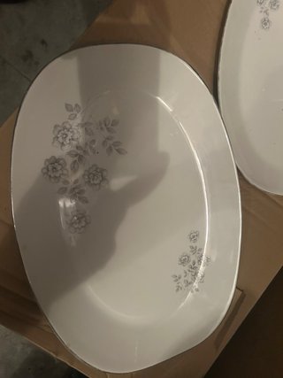 Conjunto 2 Bandejas Porcelana Fina Flores