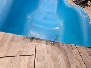Tobogán azul para parque de bolas