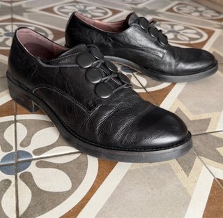 Zapatos mujer Derby Le Bohémien k403 cuero negro