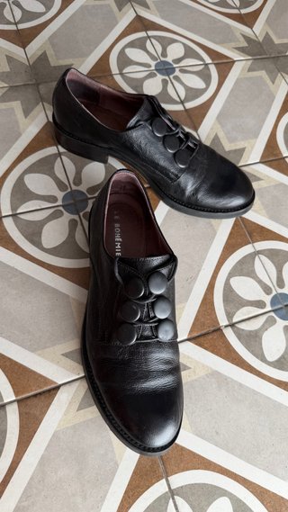 Zapatos mujer Derby Le Bohémien k403 cuero negro