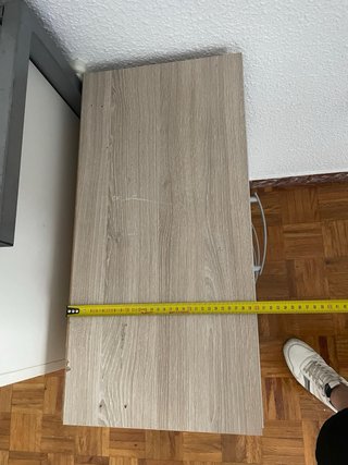 Cómoda 3 cajones madera y blanco