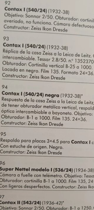 Lote 1ª y 4ª Subasta Cámaras Colección Casanova