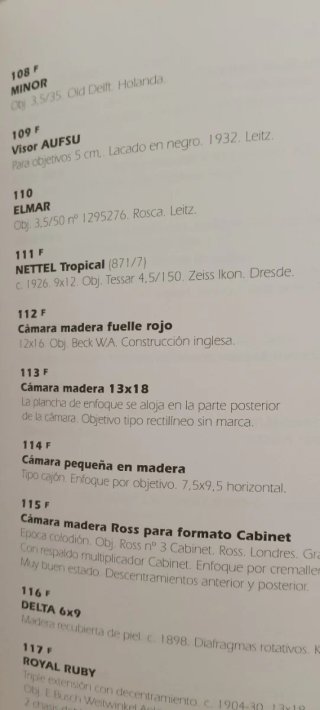 Lote 1ª y 4ª Subasta Cámaras Colección Casanova