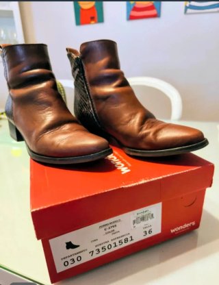 Botines Wonders Piel Marrón T.36
