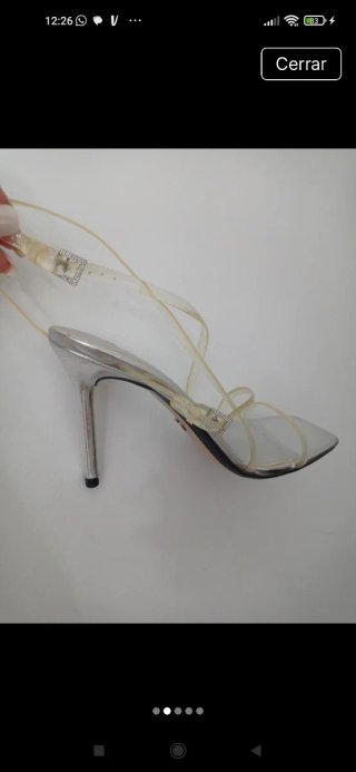 Sandalias ZARA transparentes plateadas talla 40