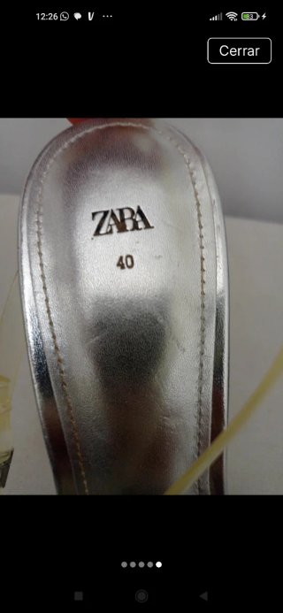 Sandalias ZARA transparentes plateadas talla 40