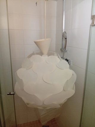 Lámpara de fibra blanca para salón