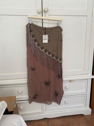 Falda Pareo Zara L Abalorios
