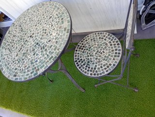 Mesa y 2 Sillas Balcón Terraza Mosaico