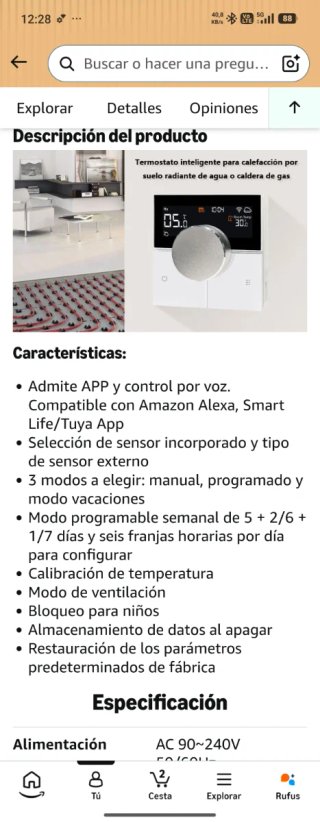 Termostato Inteligente Blanco con Dial Plateado