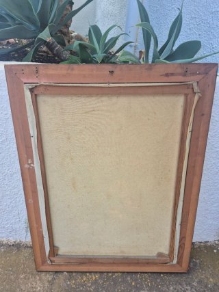 Cuadro Óleo Bodegón Flores Fdo. G. Ruiz