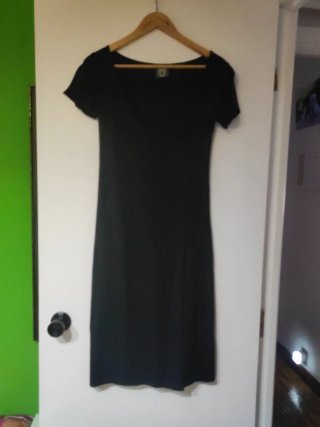 Vestido negro manga corta