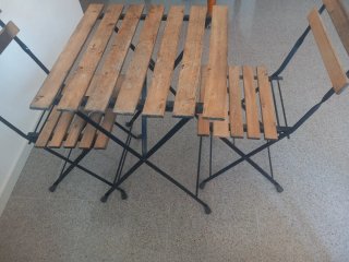 Mesa y Sillas Balcón Plegables Madera