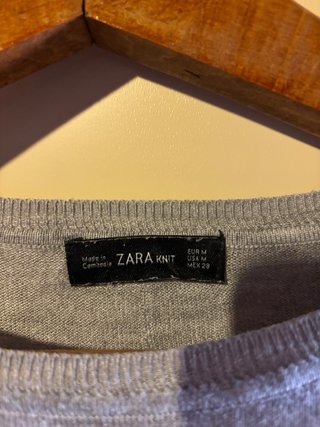 Jersey Zara Gris Asimétrico Talla M