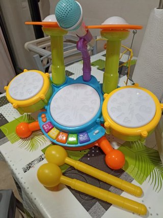 Batería infantil con micrófono
