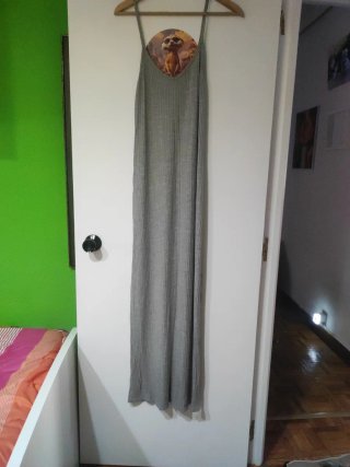 Vestido largo gris