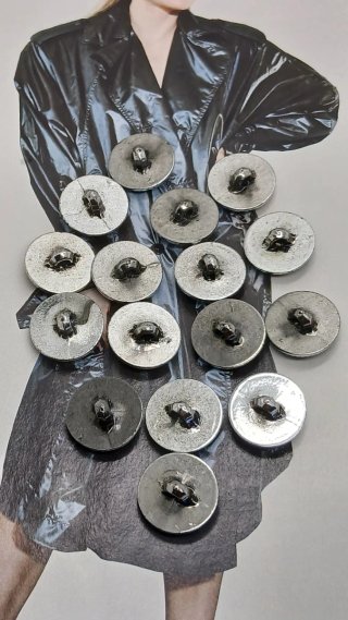 Bottoni Argento Decorativi cm 1,8 in A BS pezzi 16