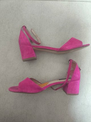 Sandalias Zendra rosas tacón fiesta