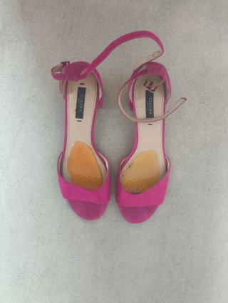 Sandalias Zendra rosas tacón fiesta