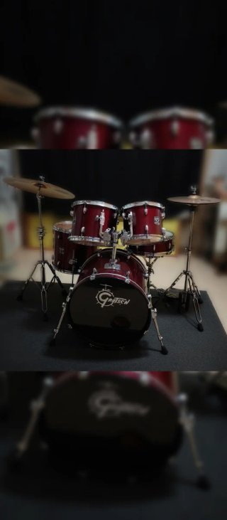 Batería Acústica Completa Gretsch Roja