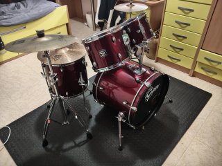 Batería Acústica Completa Gretsch Roja