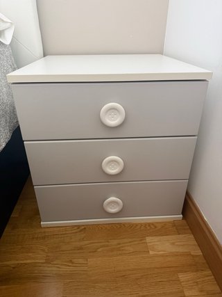 Cajonera infantil blanca de 3 cajones