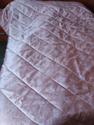 Edredón cama 135 cm rosa satinado