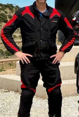 Mono Cordura Dainese Tempest Negro Rojo Talla 56